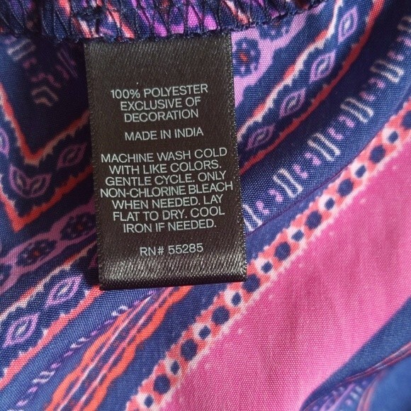 Express elastic waistband lightweight pink purple chevron circle skirt M - Picture 5 of 5